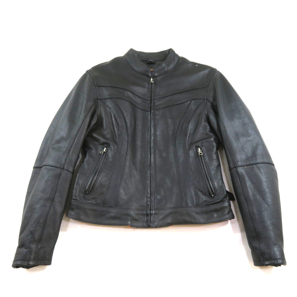First Classics Black Leather Jacket Cafe Racer Biker Lined Thinsulate M